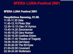 Gary Numan 2001 Hildesheim Schedule